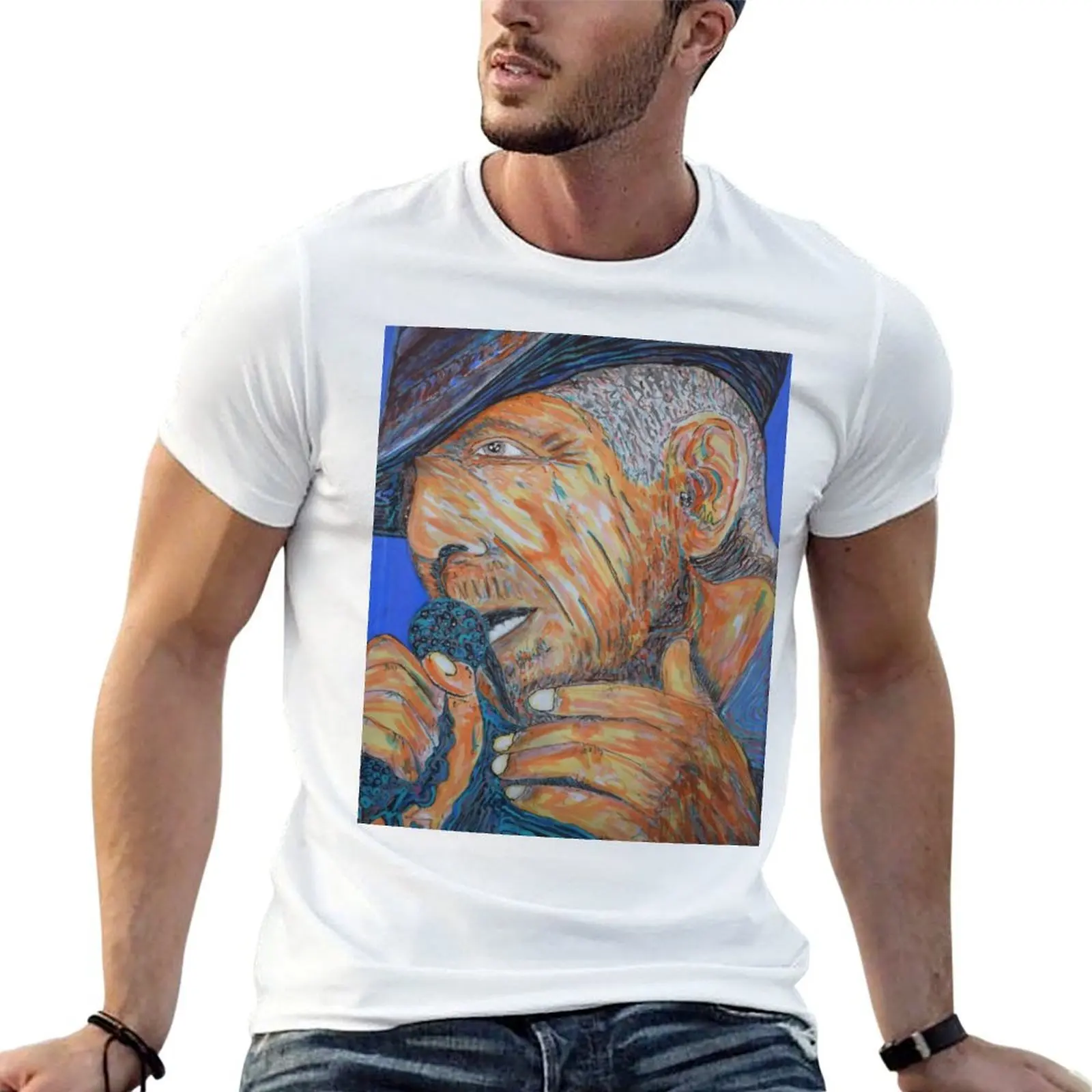 

POET LOVER MUSIC MAN .leonard Cohen. Portrait T-Shirt anime tshirt t shirts for man pack cotton T-Shirt