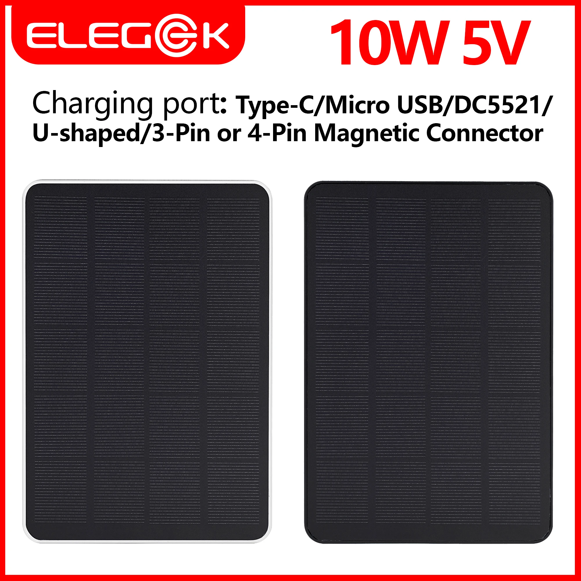 POWWALK 10W 5V Solar Charger ForSecurity Camera Portable Solar Power Panel With Micro USB Type-C Output Solar Panel Charger KiT