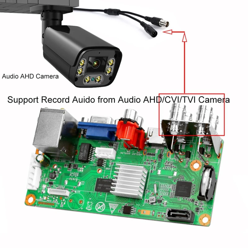 ハイブリッドDVRレコーダーボード,cctvシステム用xmeye nvr,4チャンネル,6 in 1,ahd,tvi,cvi,cvi,フルL-H.265X,4ch,1080p,ip