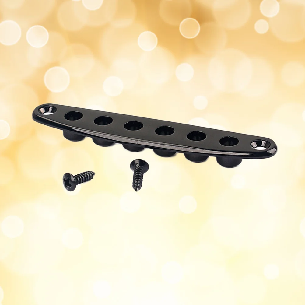 

Through String Ferrules Black Bass Guitar Parts Sturdy Metal Electroplating Finish DIY Accessories for Music Bands