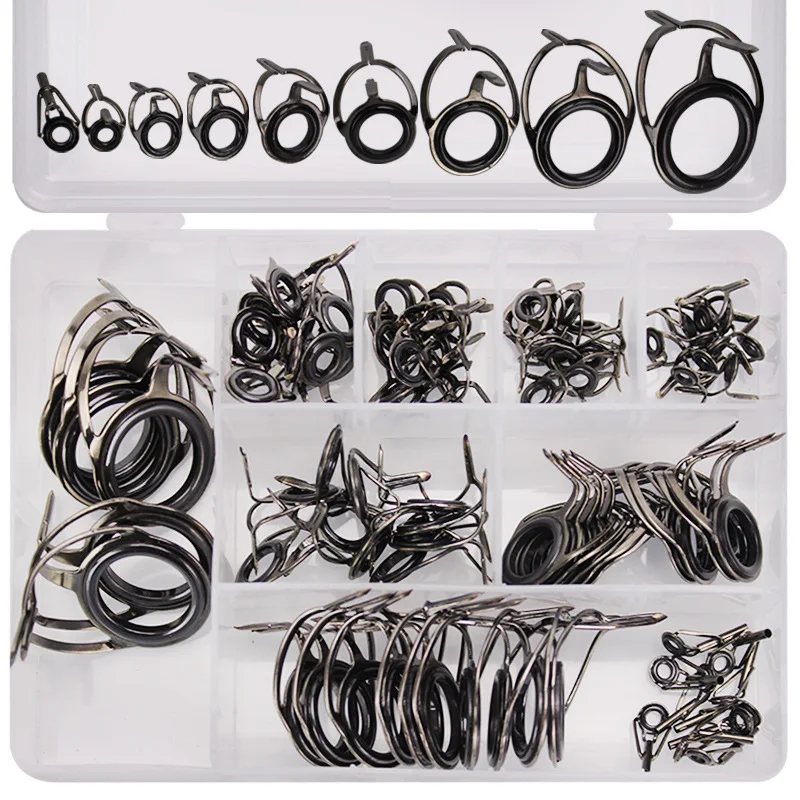 

85PCS/Boxed High Carbon Steel Marine Rod Guide Eyes Set Fishing Rod Accessories Fishing Tackle Accessories