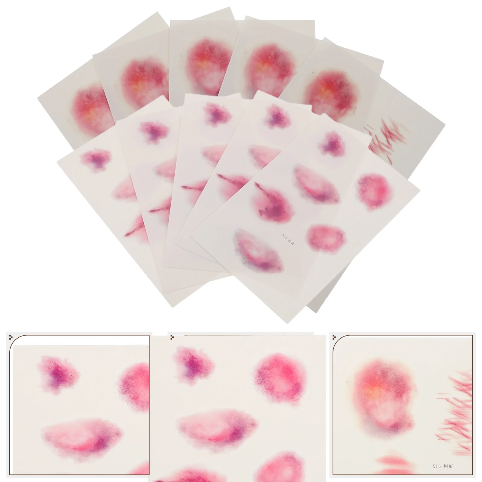 

10 Sheets Horror Scar Stickers Realistic 3D Fake Wound Tattoo for Halloween Party Makeup Props Temporary Bruise Effects