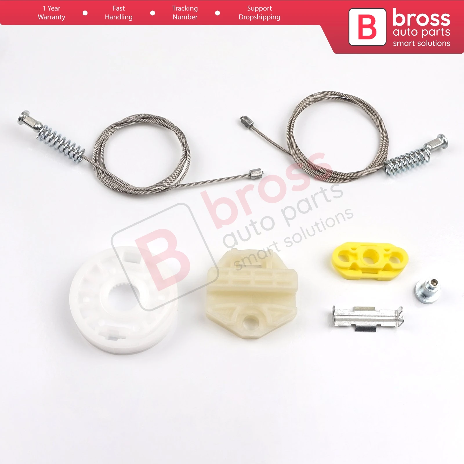 Bross Auto Parts BWR195 Electrical Power Window Regulator Repair Kit Rear Left or Right Door for Opel Vauxhall Holden Astra G