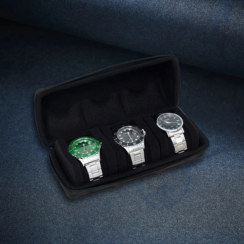 

Watch Travel for Case for Men Portable Watch Roll Box Portable Holder and with Soft Pillow 2/3/5 Slo NEW
