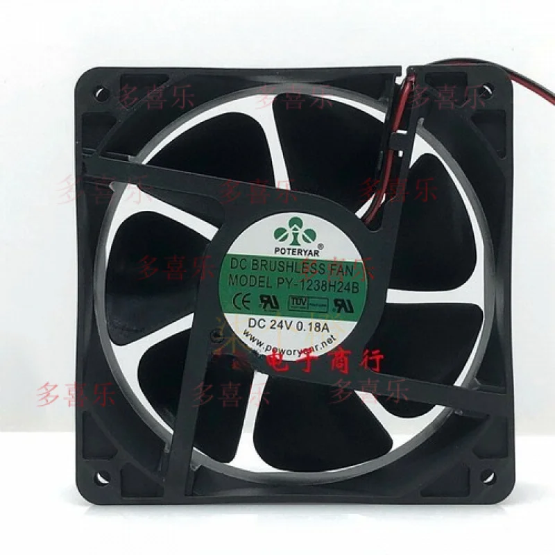 

ZMZM for POWERYEAR PY-1238H24B 24V 0.18A 12CM 12038 2-wire cooling fan