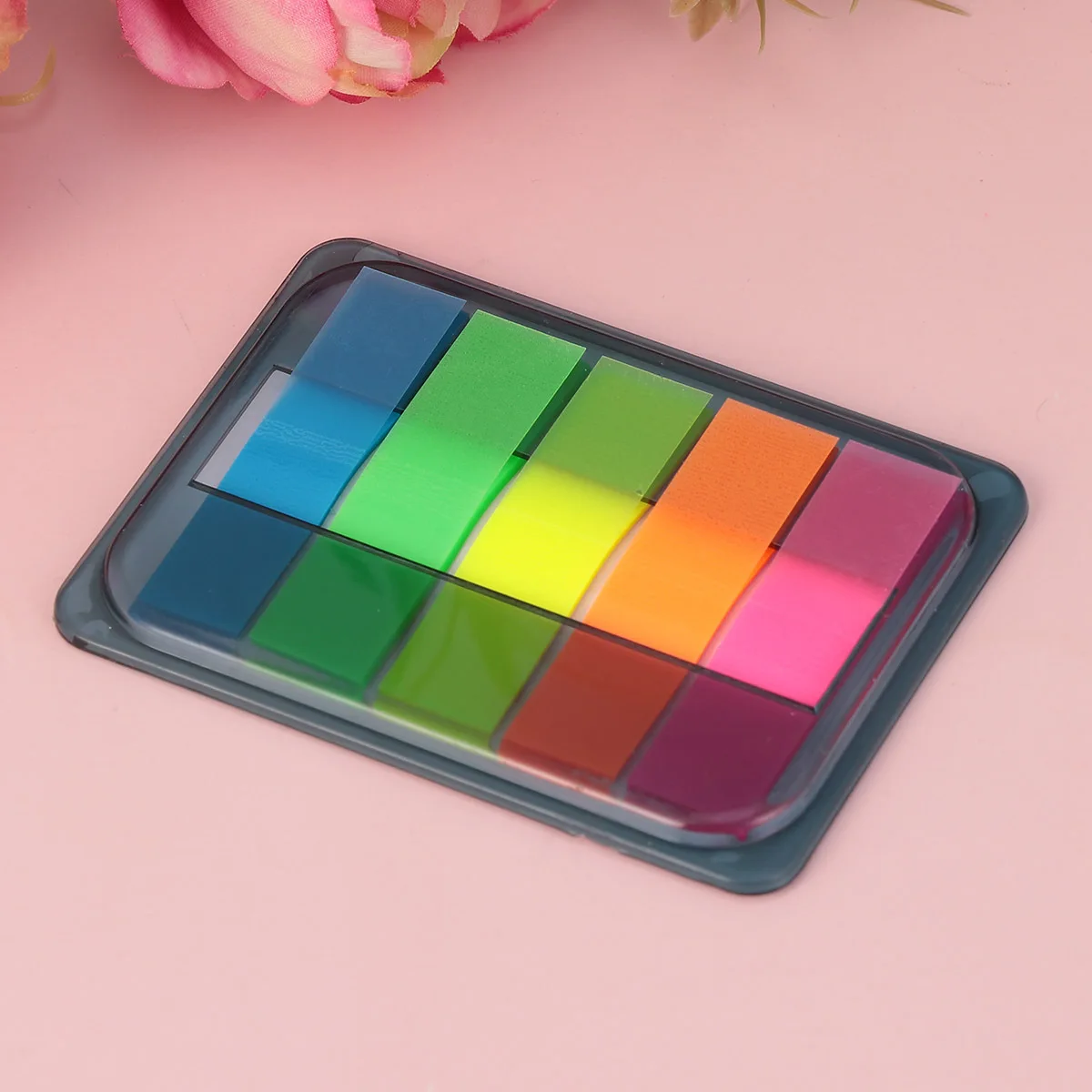 10 szt. Fluorescencyjne karteczki indeksujące, etykiety indeksujące, podkładka na etykiety, przezroczyste znaczniki stron do biura, szkoły, nauki, notatniki, zakładki
