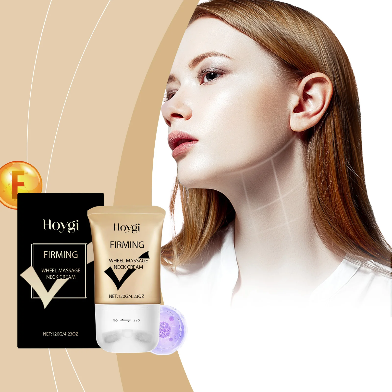 Neck Firming Roller Cream Hydrating Lift Dilutes Neck Lines Deeply Nourish Neck Rejuvenation Massages And Soothes Neck Skin Care