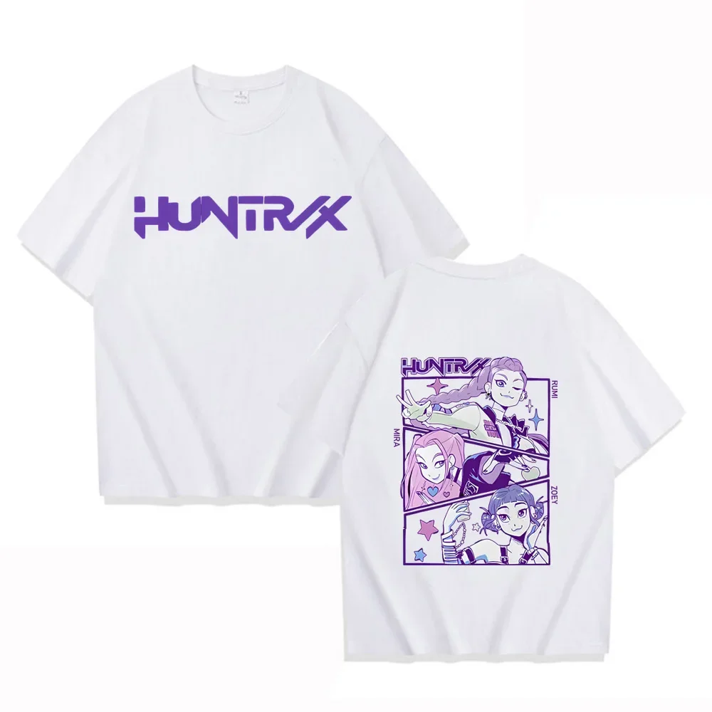 

KPop Demon Hunters Huntrix T-shirt, High-quality Pure Cotton Short-sleeved Men's T-shirt, Fashionable Printed T-shirt for Men