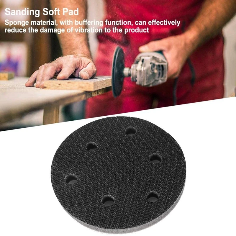 Sponge Sanding Pad Density Interface Pads 125Mm Soft Density Interface Pad For Hook & Loop With Dual Action Sanders