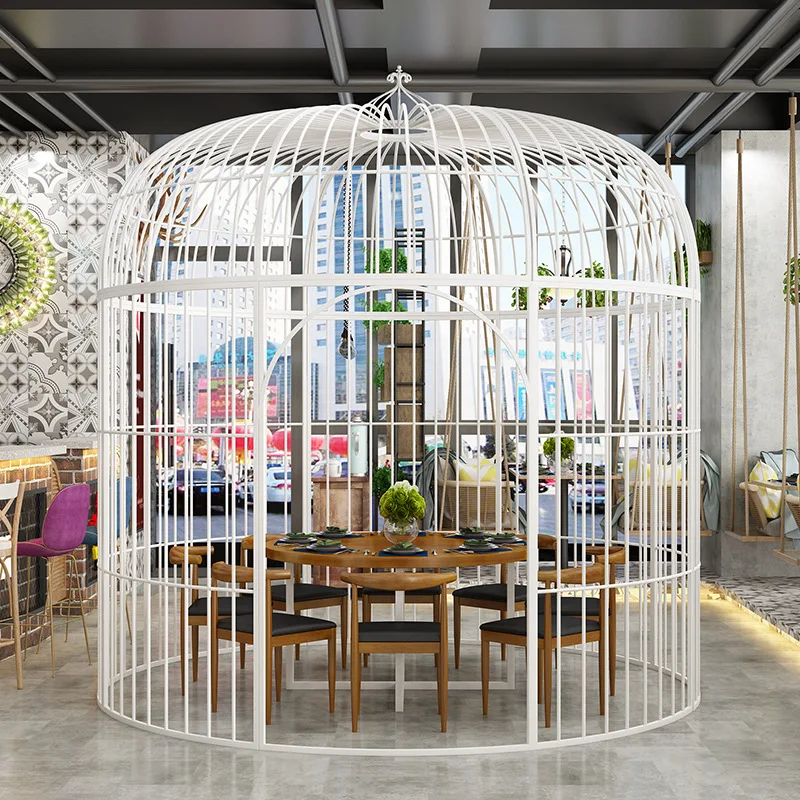 

European-style large bird cage card seat casual restaurant large bird cage seat table and chair shopping mall decoration yurt