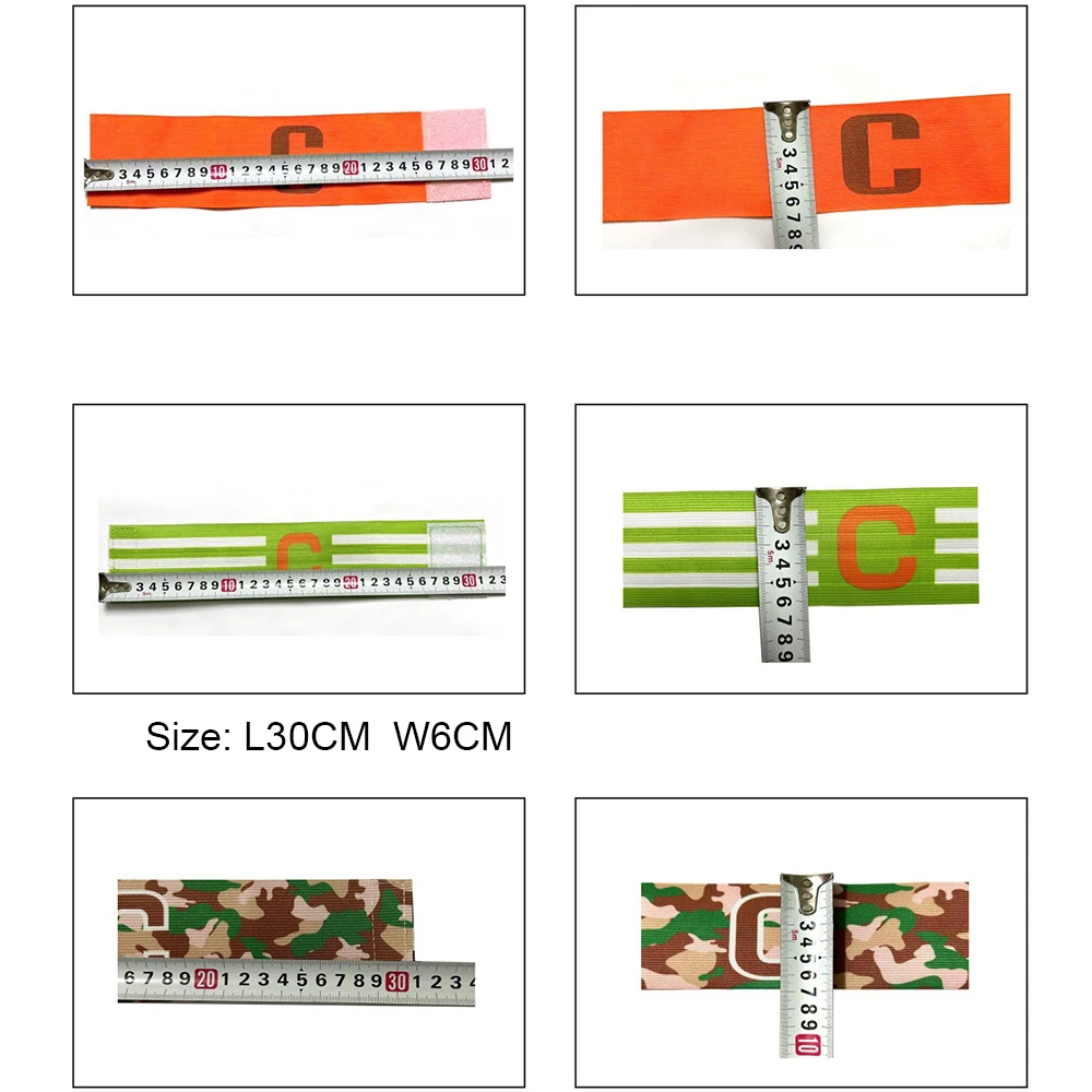 ฟุตบอลพรางปลอกแขนกัปตัน C วงแขนผู้นําเกมสําหรับการแข่งขันฟุตบอลกลุ่มการฝึกอบรมของขวัญ