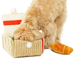 KX4B Dog Plush Toy Snuffle Interactive Hide and Seek Foraging Squeak Chew Toy Sniffing Pad Relieving Stress