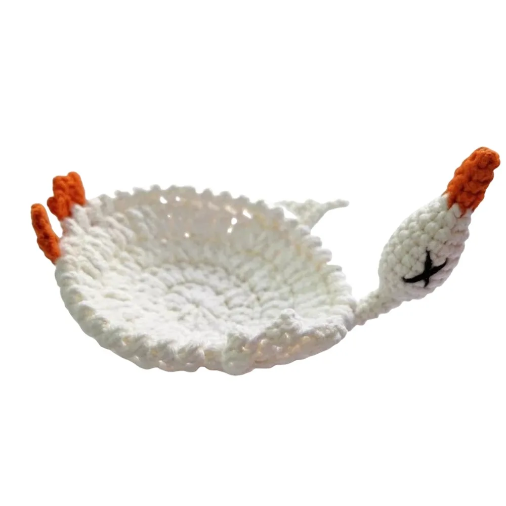 Handmade Crochet Craft Crochet Animal Coaster Soft Knitted Non-slip Base Knitted Drink Coaster Animal Shape Design