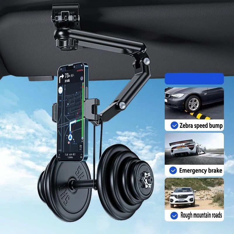 Car Sun Visor Mobile Phone Holder 360 ° Rotating Multifunctional Navigation Holder Smartphone General Motors Mobile Phone Holder