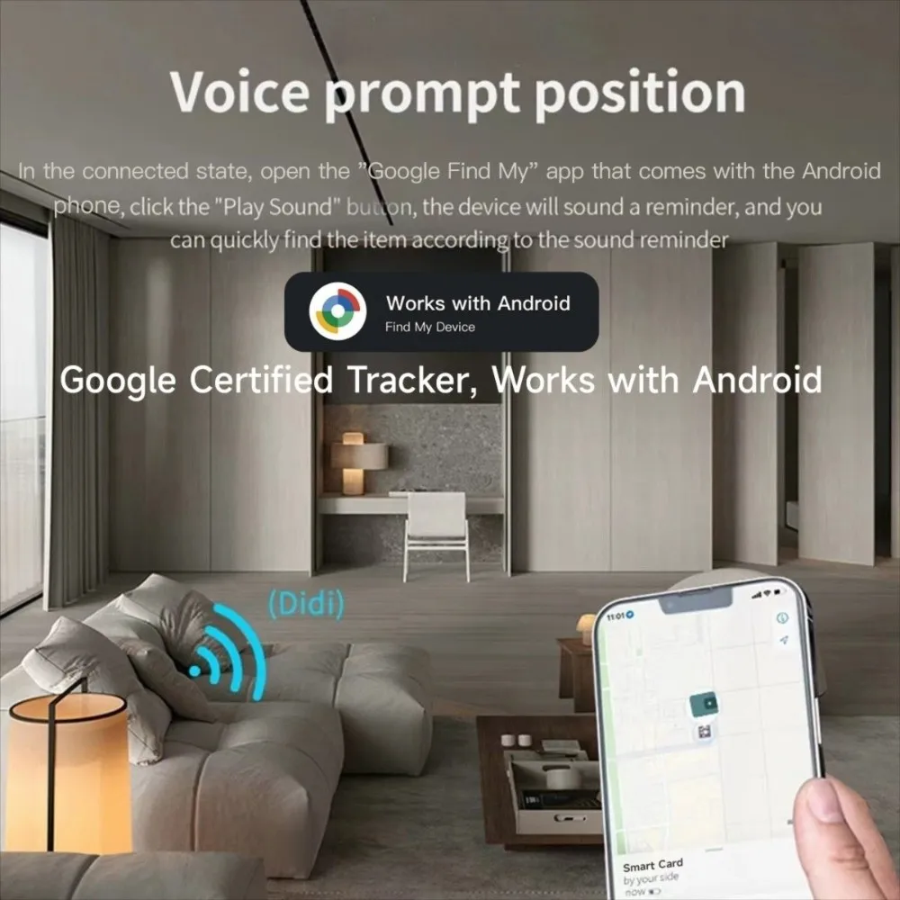 ワイヤレス充電ウォレットトラッカーカード IP68 薄型ウォレット紛失防止デバイス Google Find Hub GPSロケーター Google GPSトラッカー Android対応