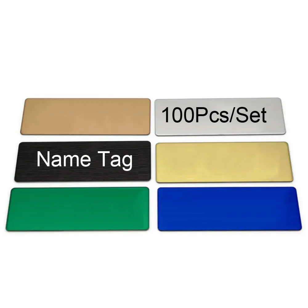 

KIYUE 100Pcs 7x2cm Stainless Steel Name Dog ID Tag Blank Brushed Finish for Beauty Salon Employee ID Tag Wholesale