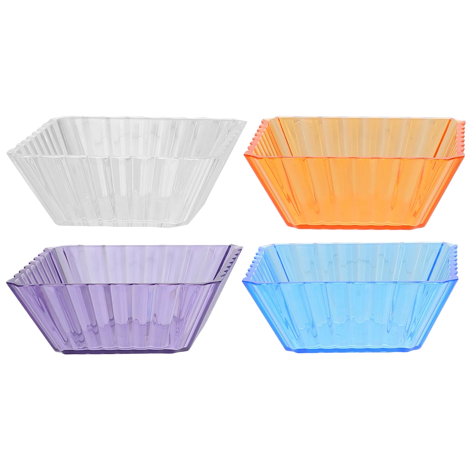 

4 Pcs Plastic Snack Plate Fruit Dessert Bowls Pasta Bowl Cereal Bowl Kids Bowls Snack Plate Plates Plastic Griddle Drip Pan