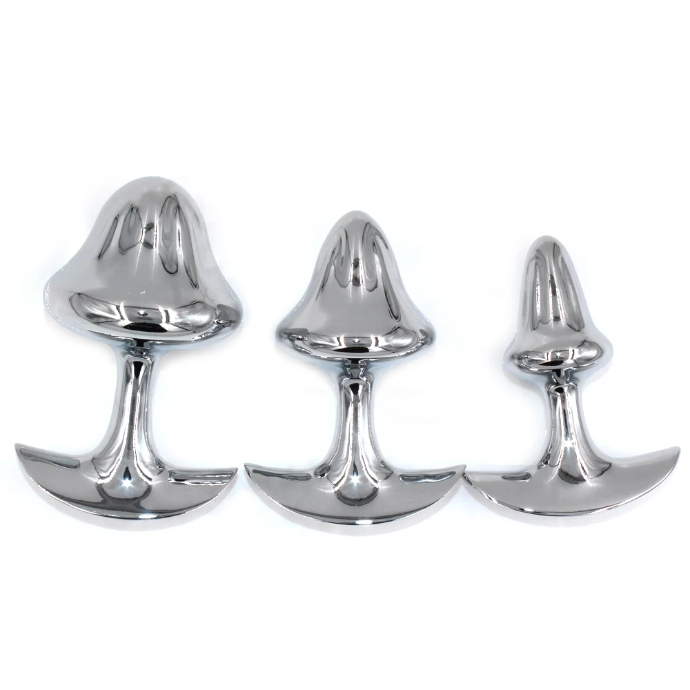 Mushroom Metal Butt Plug Sphincter Training Anal Dilator Massager_voghion.com