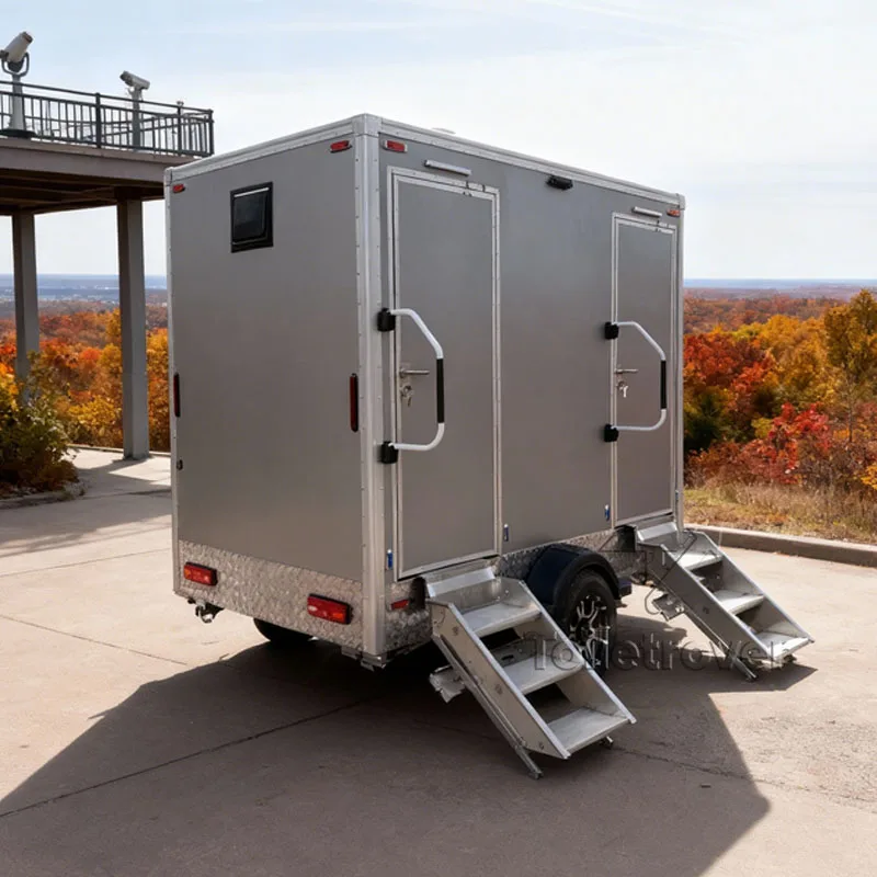 

Usa Uk Standard Unique Portable Bathroom Trailer Vip Luxury Restroom Trailer Outdoor Mobile Toilet Trailer with Septic Tank