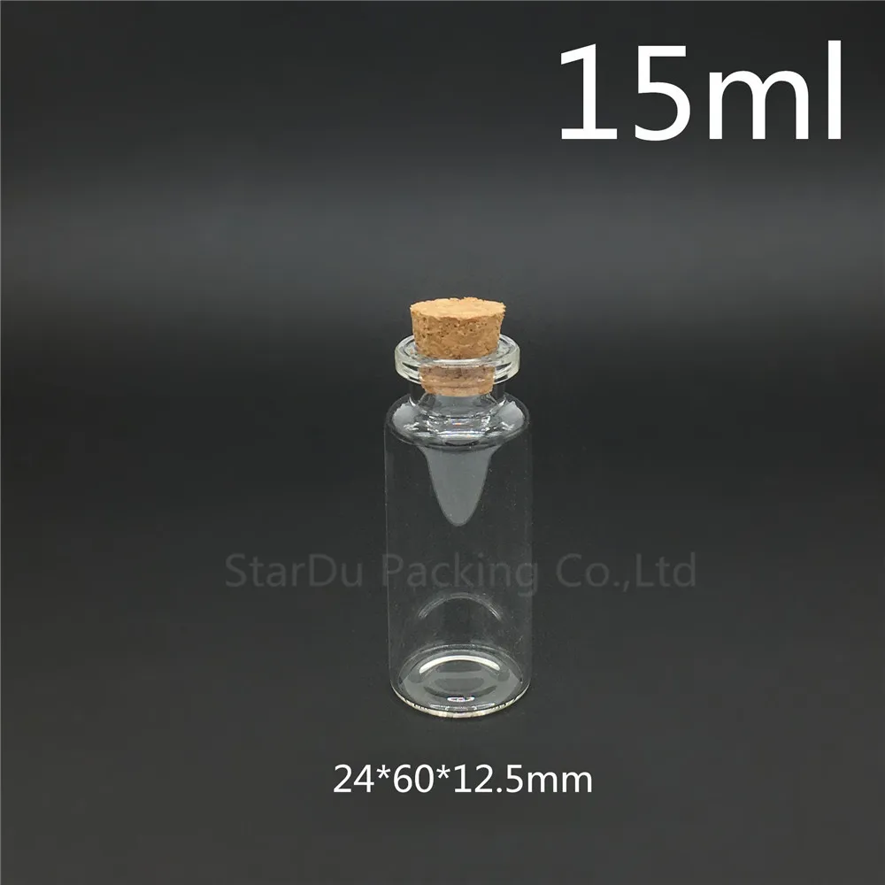 1000pcs/lot 15ml 24*60mm Wishing Glass Bottle With Cork ,High-quality 15cc Glass Vials Display Bottle Wholesale