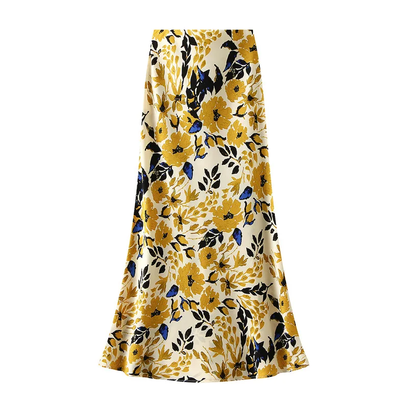 

Элегантные юбки с цветочным принтом, летняя женская юбка, новая мода с высокой талией в стиле ретро, узкая макси-юбка «рыбий хвост», женская одежда, праздничная одежда