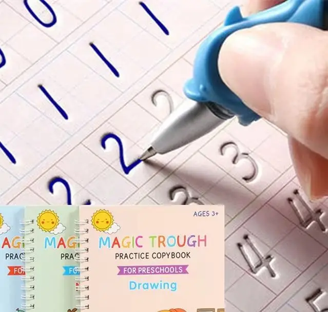 

Kids Preschool Grooved Handwriting Practice Book, Reusable Grooved Writing Books,Handwriting Book Practic