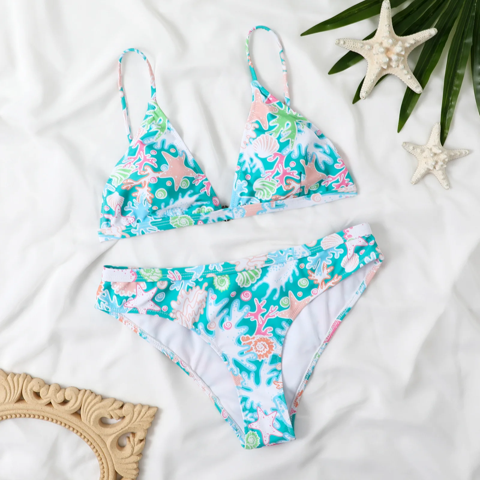 Hot Selling Women Bikini Set With Brief Two Pieces Swimsuit Fashion Printing Good Elastic Lady Sexy Swimwear Bathing Suits