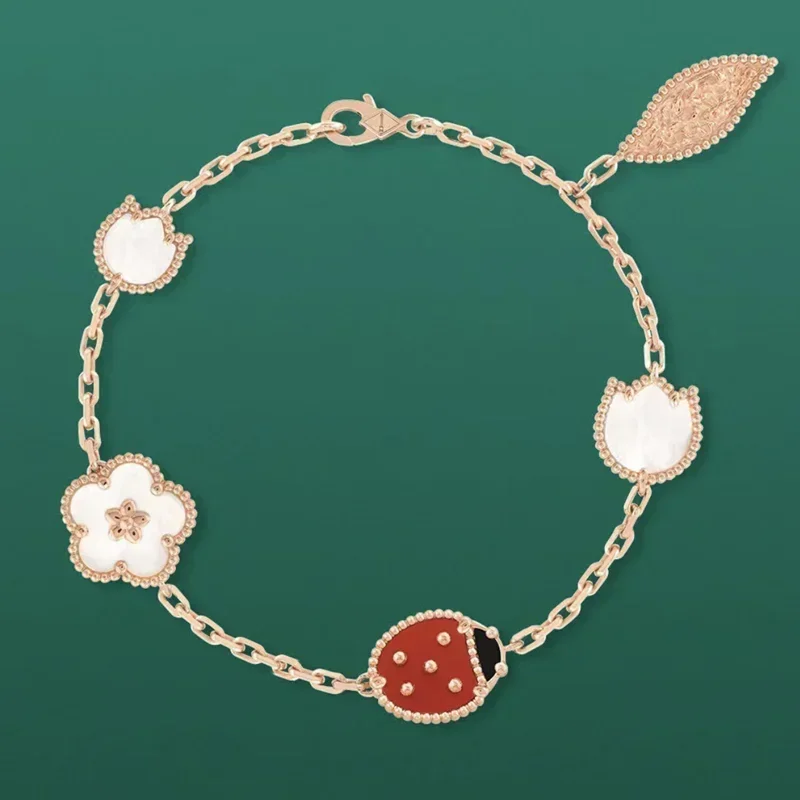 XJ-pulsera de mariquita multifacética exquisita de alta calidad para mujer, de Plata de Ley 925, joyería de lujo de calidad, regalo del Día de San Valentín