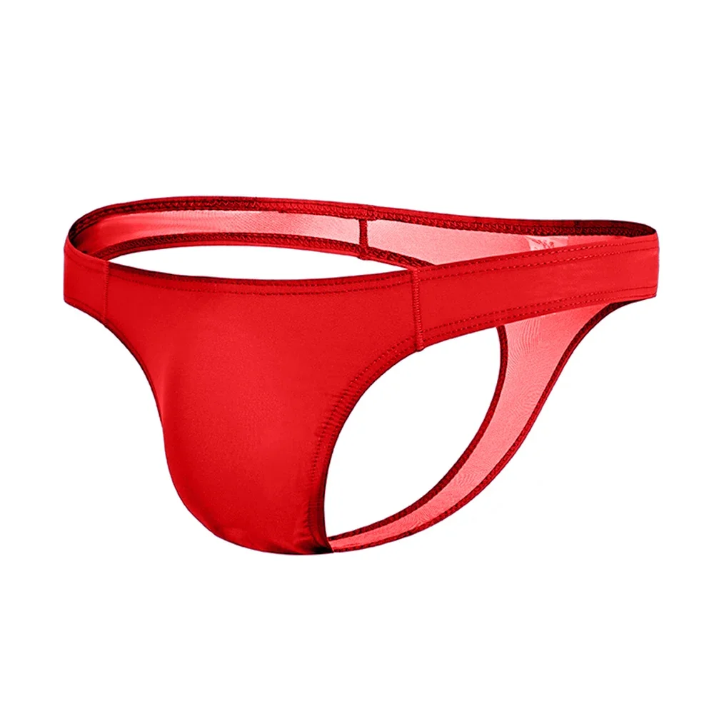 Men's Sexy T-Back G-Strings Low-Waist U-Convex Pouch Panties Thongs Underwear Soft Homme Lingerie Briefs Elastic Underpants