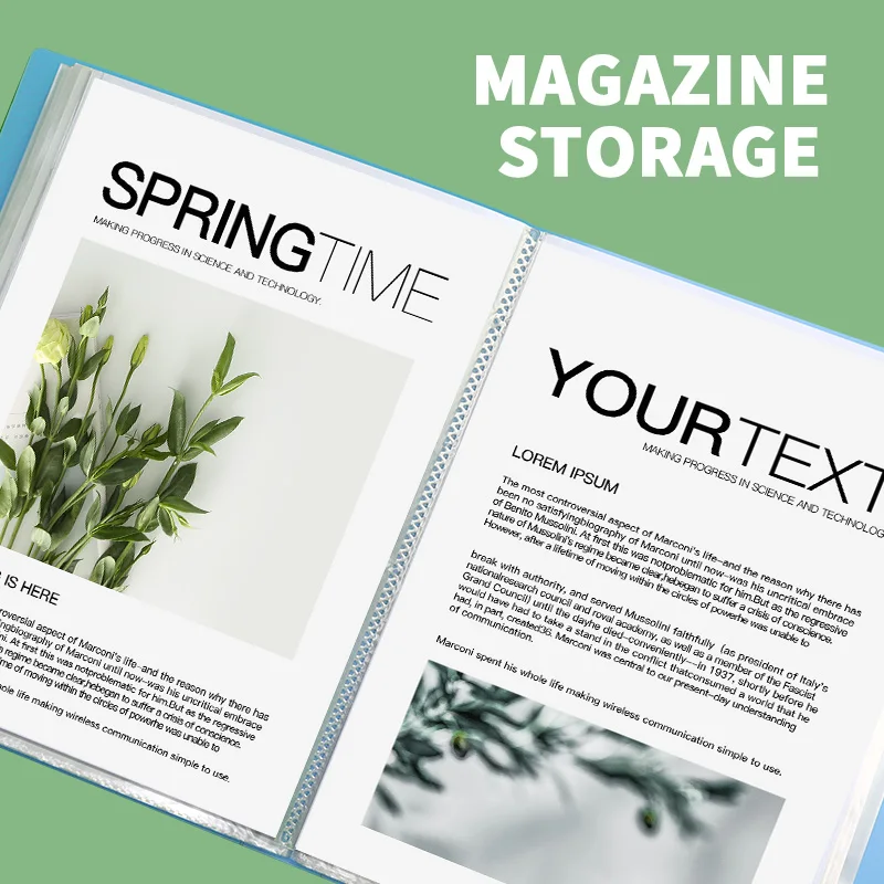 HUAJIE 1PCS A4 Clear Display Book, 20/40 Pockets Transparent Document Folder, Photo Album Binder for Office, School, Study