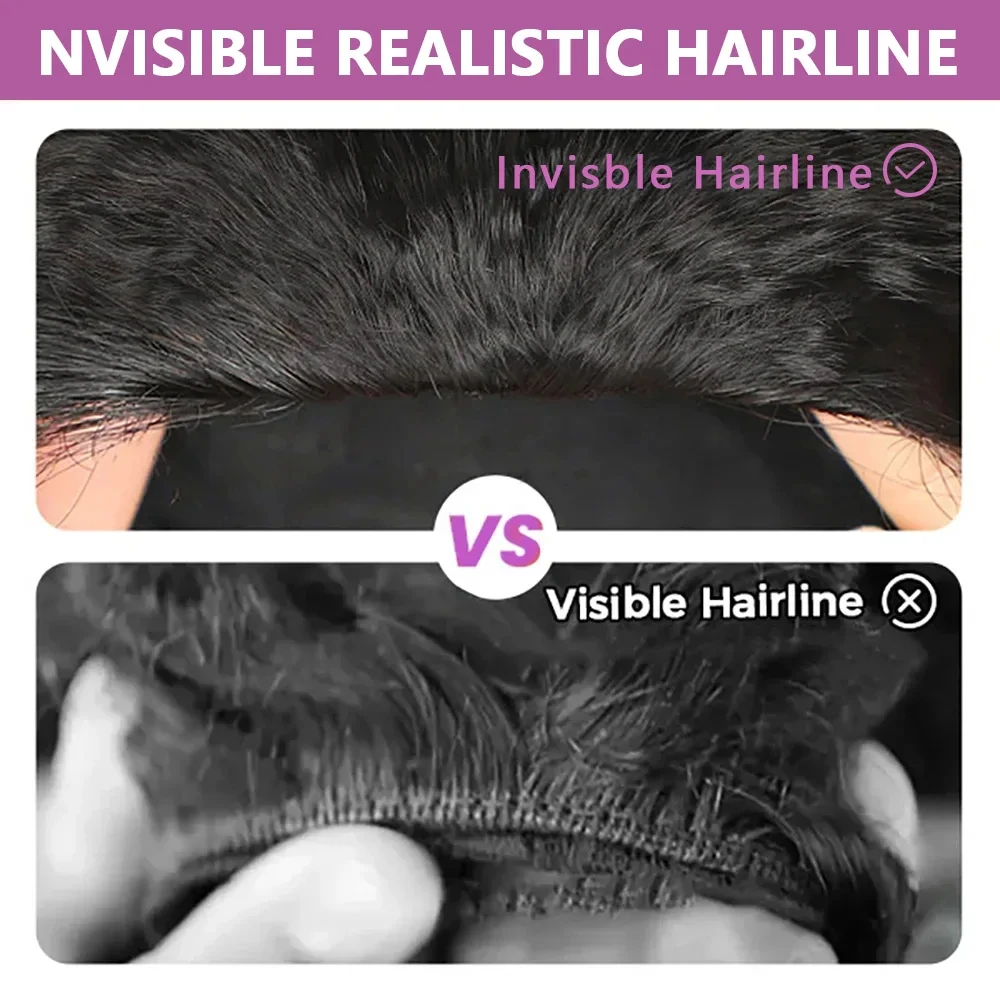 3 في 1 نصف شعر مستعار موجة المياه خصلات الشعر المستعار الإنسان آلة كاملة صنع الباروكات مع شعري طبيعي للمبتدئين ودية الوجه أكثر من نصف الباروكات