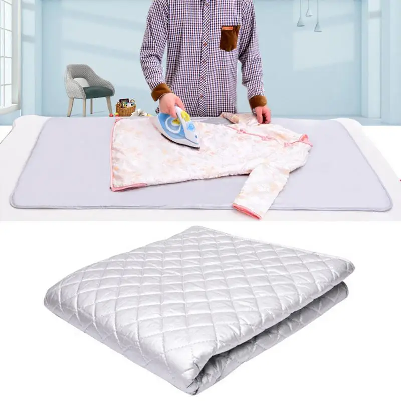 Ironing Pad Portable Silver Coated Cloth Ironing Mat Reusable Heat Resistant Ironing Board For Home Table Top Accessories