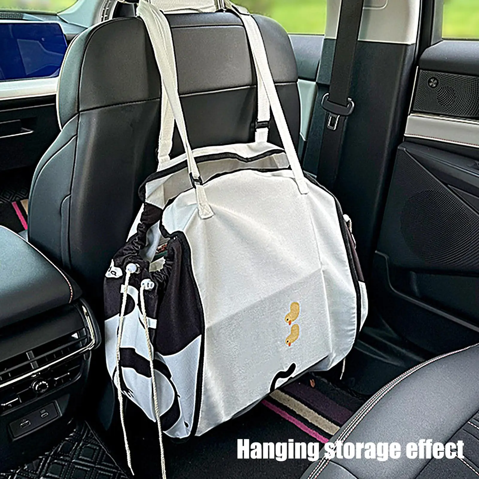 

Car Back Seat Organizer Cartoon Foldable Oxford Large Pocket With Adjustable Straps Behind Seat Storage Bag For Automotive