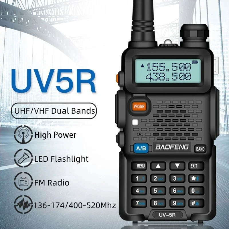 2 pz 5W UV5R Baofeng Walkie Talkie Dual Band VHF UHF tipo C a lungo raggio FM portatile Ham CB radio bidirezionale ricetrasmettitore palmare