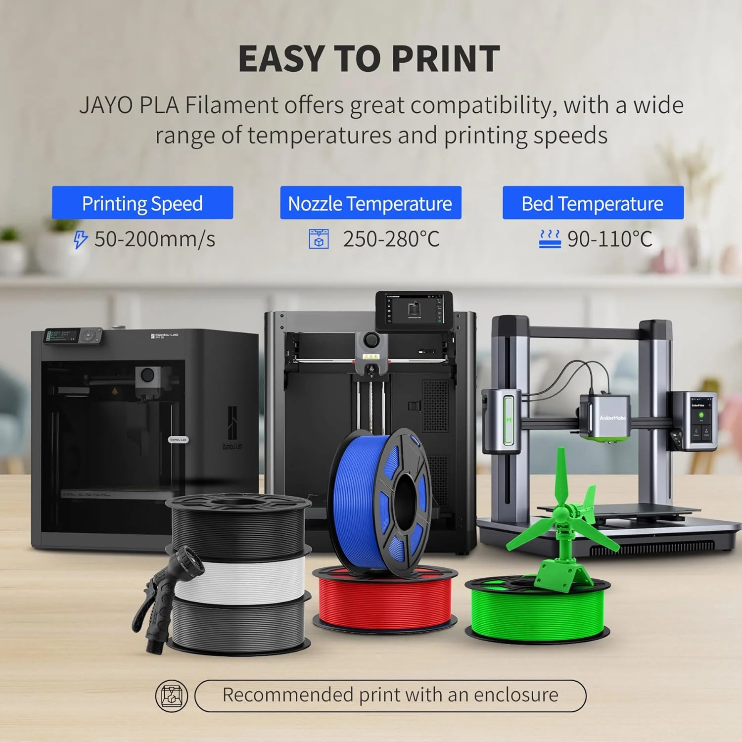 JAYO 1000G ABS/ASA Filament 3D 1,75 mm Mocny i Wytrzymały Filament do Drukarek 3D Idealny do Prototypów Funkcjonalnych i Mechanicznych — zdjęcie produktu 5