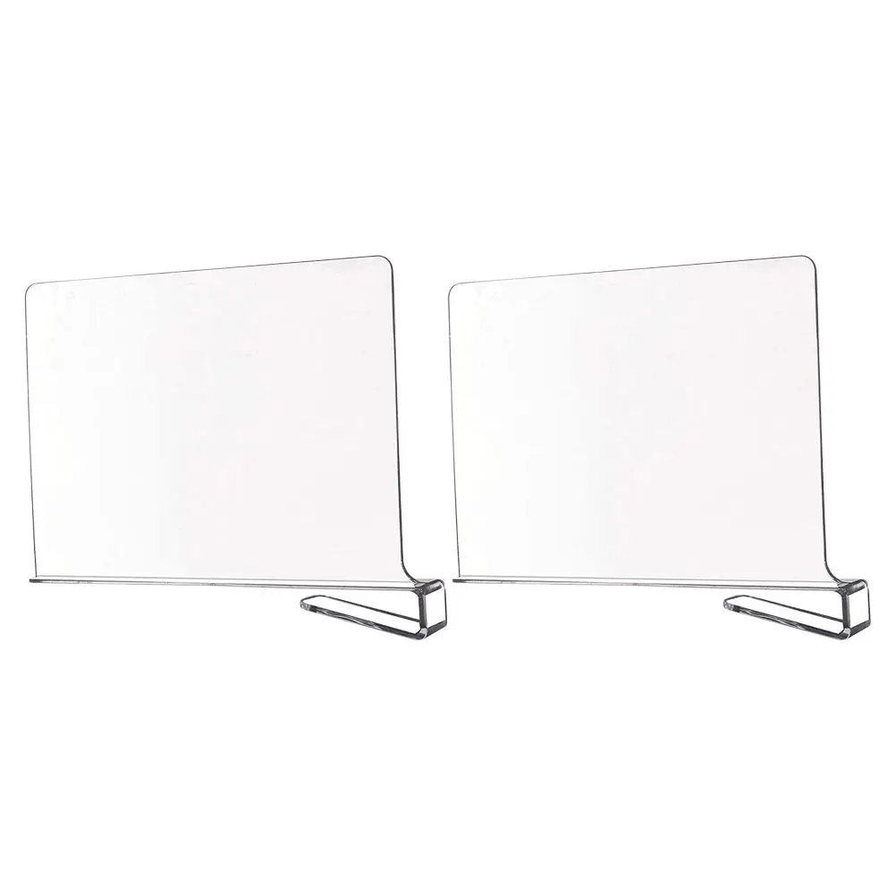 2Pcs Transparent Acrylic Shelf Divider for Wardrobe Kitchen Office Storage Space Multi-Function Closet Organizer