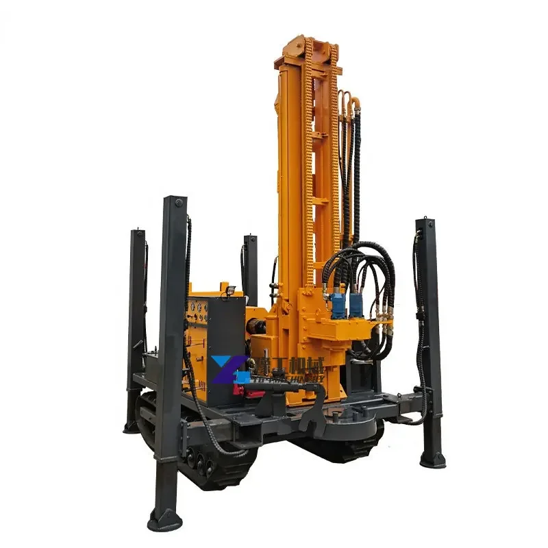 China Brand High Quality Cralwer Hydraulic Rotary Max 600m Depth Water Well Drilling DTH Mining Machine Trailer Rock Drill Rig