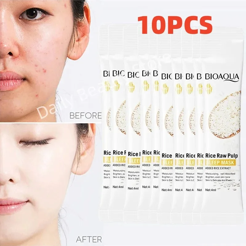 

Rice Raw Pulp Whitening Sleep Mask Anti-Aging Fade Fine Lines Moisturizing Rejuvenating Face Care Oil-Control Repair Cosmetics