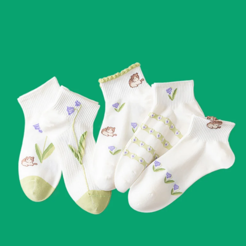 Calcetines cortos absorbentes y desodorizantes para verano, medias cortas blancas de alta calidad con encaje, 3/6 pares