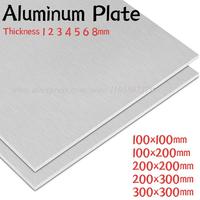 Aluminum Plate 100x100mm 100x200mm 200x200mm 200x300mm 300x300mm Thickness 1mm 2mm 3mm 4mm 5mm 6mm 8mm Aluminum Flat Metal Plate