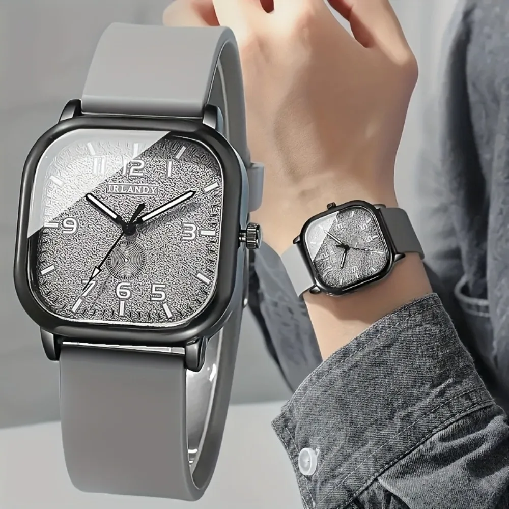 Square Quartz Watch for Women - Digital Dial, Silicone Band, Alloy Case, Perfect Gift for Mom & Friends