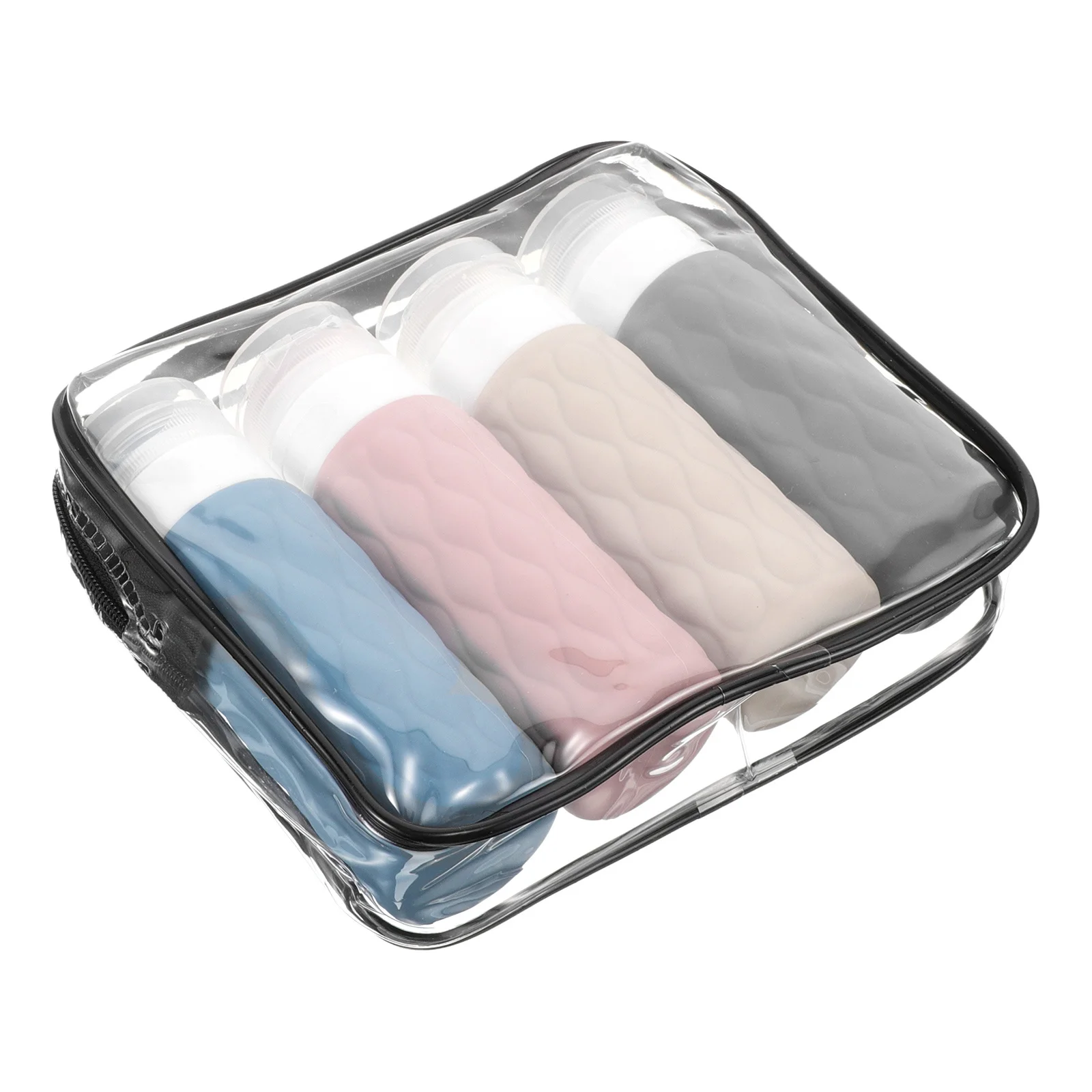 

4Pcs Travel Bottles Leakproof Squeezable Silicone Containers for Shampoo Conditioner Lotion Airplane Travel Toiletry Kit