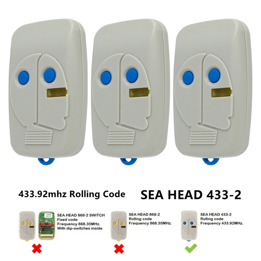 

1/2/3pcs 433MHz SEA Head 433-2 / 433-4 Garage Door Remote Control Rolling Code Command