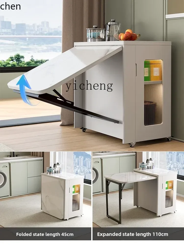 

TQH Mobile Tea Table Home Small Tea Cart Foldable Small Tea Table Sofa Side Table Water Side Cabinet