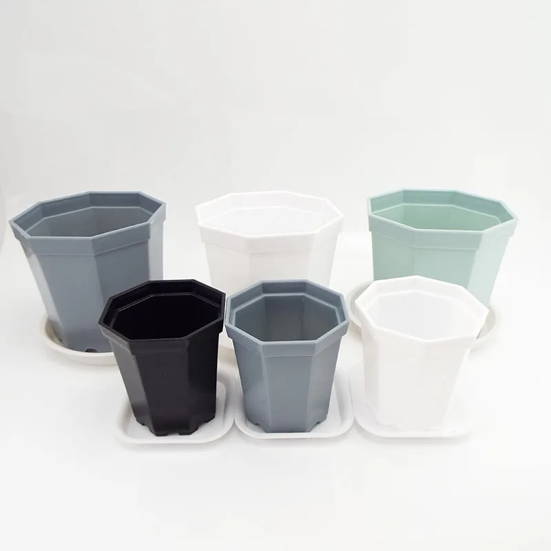 4pcs mini Plastic Square pot Plant Flower and tray nursery Pots cup garden Vegs Home Garden Planter for Succulents planter tools