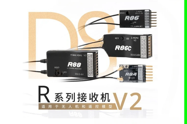 R86C & R88 receiver compatible with D8/D16/SFHSS protocol for fixed wing drones