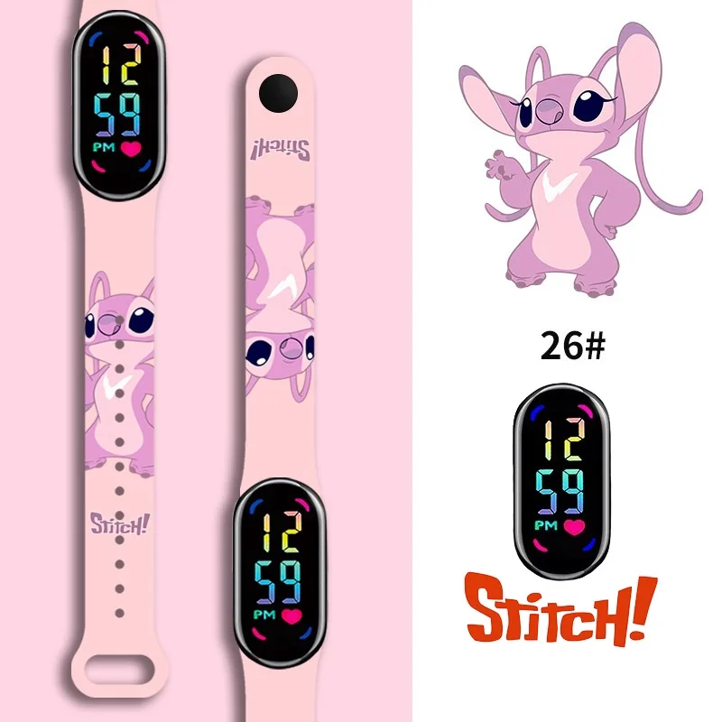 

Disney Stitch Children Watches Girls Waterproof Sport Touch Screen Watch for Women Waterproof Digital Clock Bracelet Gifts
