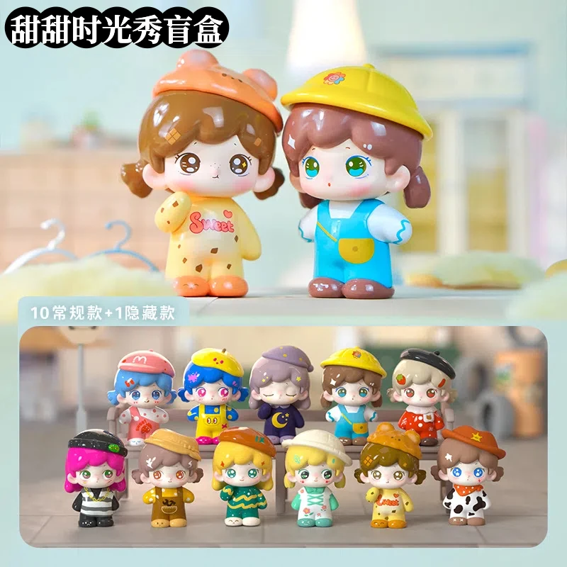 새로운 정품 인기 판매 HANABEAR 스위트 타임 쇼 블라인드 박스 장식 귀여운 만화 인형 데스크탑 생일 선물 여성용