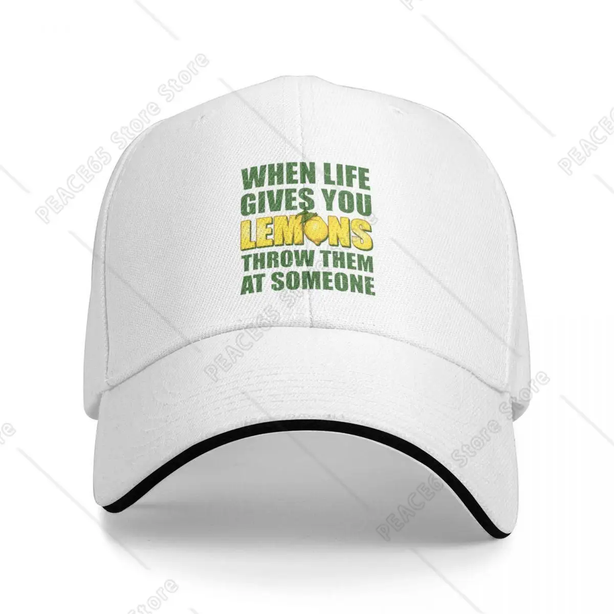 

Emotional Quotes Live Give You Lemons High Qualiy Baseball Caps Unisex Leisure Hip Hop Trucker Cap Adult Coquette Sunscreen Hat