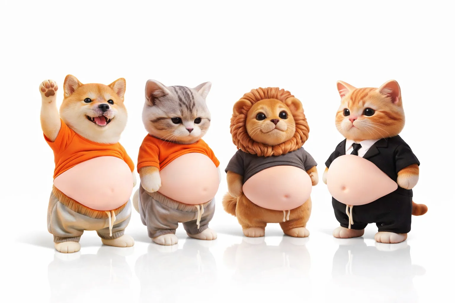 2pcs 3D Shiba Inu Stickers – Cute Orange Apparel Shiba Inu Stickers, 3D Cute Chubby Shiba Inu (Design), Silicone Self-Adhesive